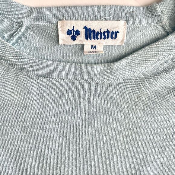 Meister Montage Winter Ski Blue Wool Spandex Blend Sweater Size M - Picture 7 of 10